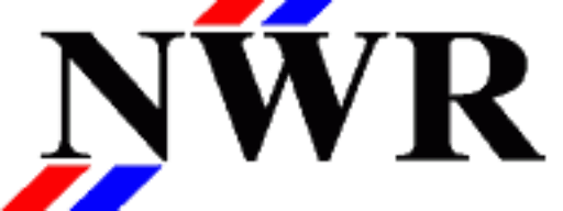 NWR GmbH Logo mit blauen und roten Streifen